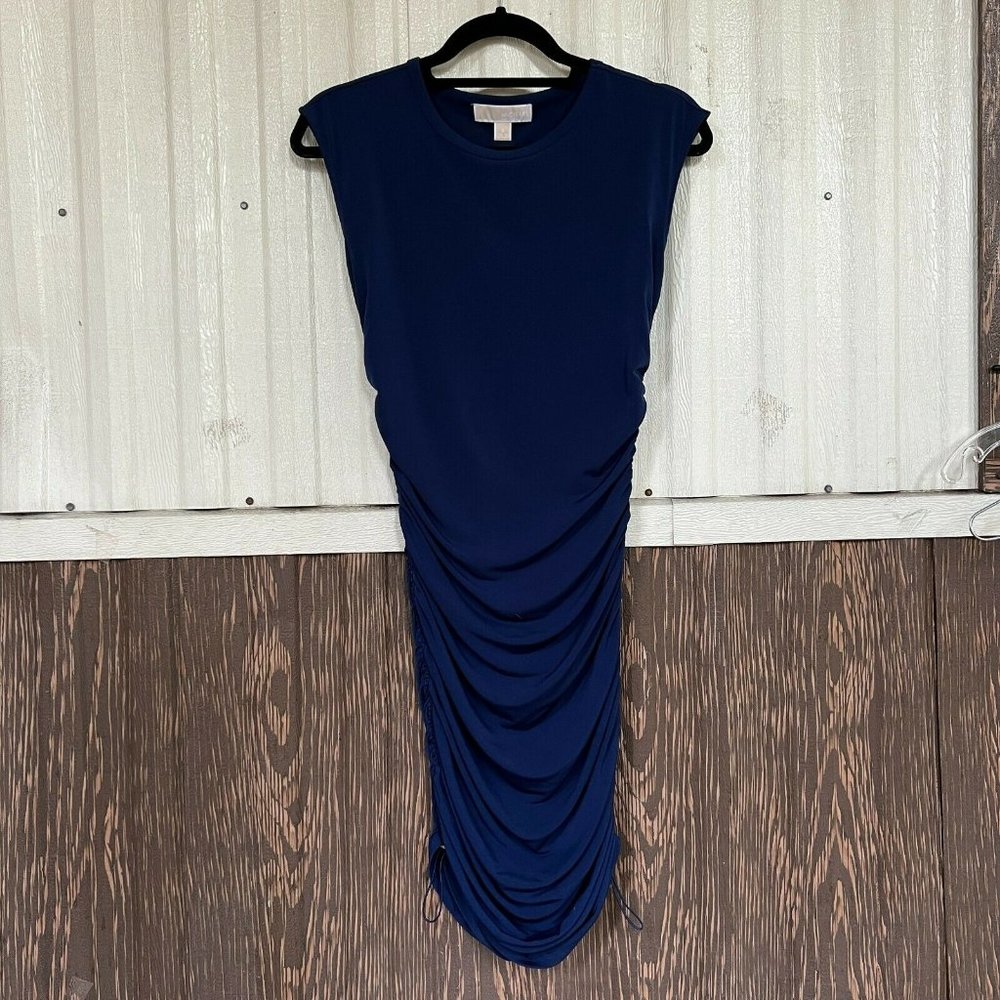 Michael Michael Kors sleeveless bodycon dress navy cinch sides size S